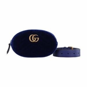 GUCCI  GG Marmont Blue Velour belt bag